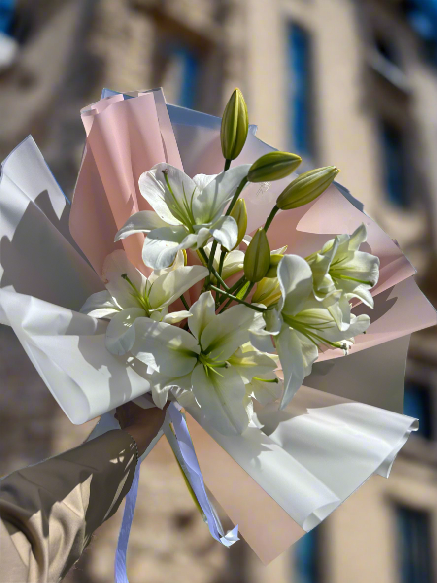 Bouquet de lys blancs
