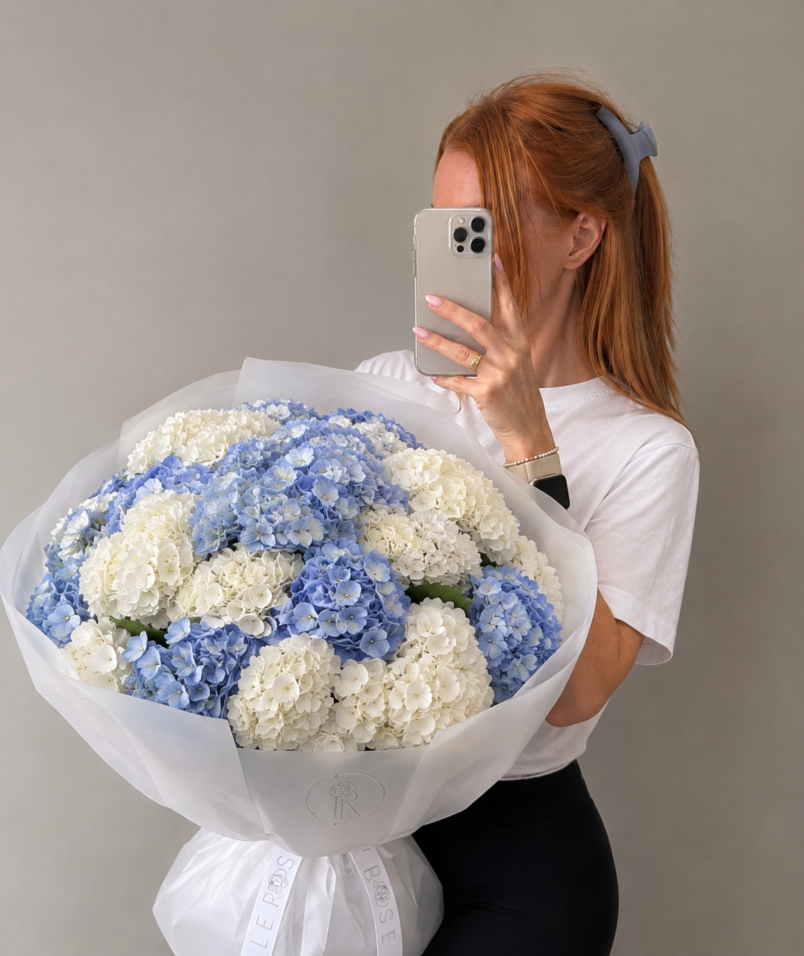 Blue and White Hydrangea