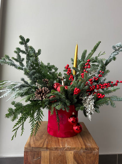 Boîte Cerf en Velours Rouge