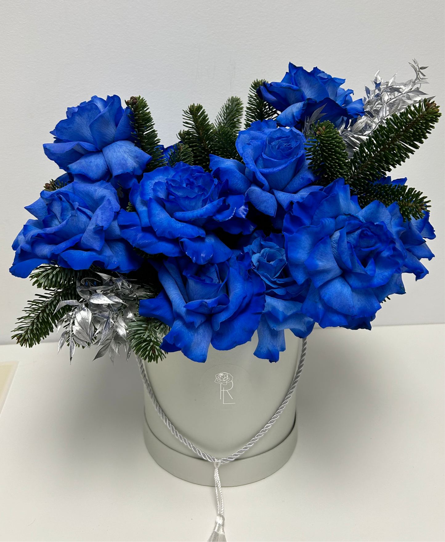 Festive Blue Roses Box