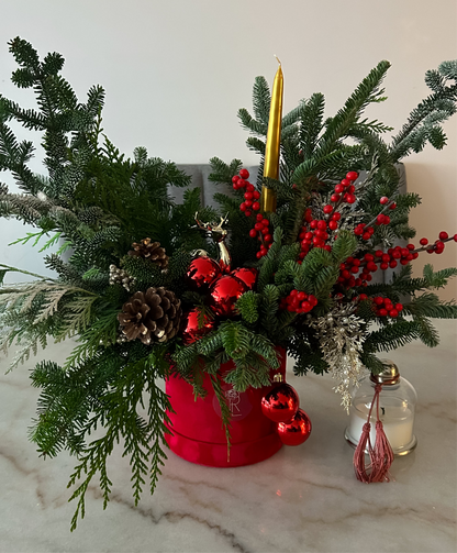 Boîte Cerf en Velours Rouge