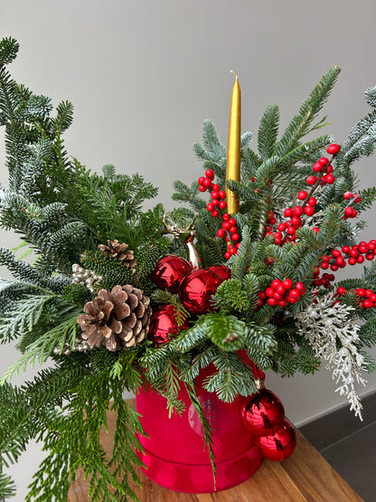 Boîte Cerf en Velours Rouge