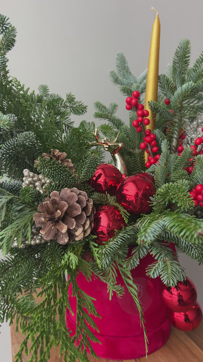 Boîte Cerf en Velours Rouge